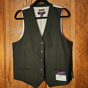 Egara Men’s Medium Black Formal Suit Vest – Prom Wedding,  Black Tie NWT